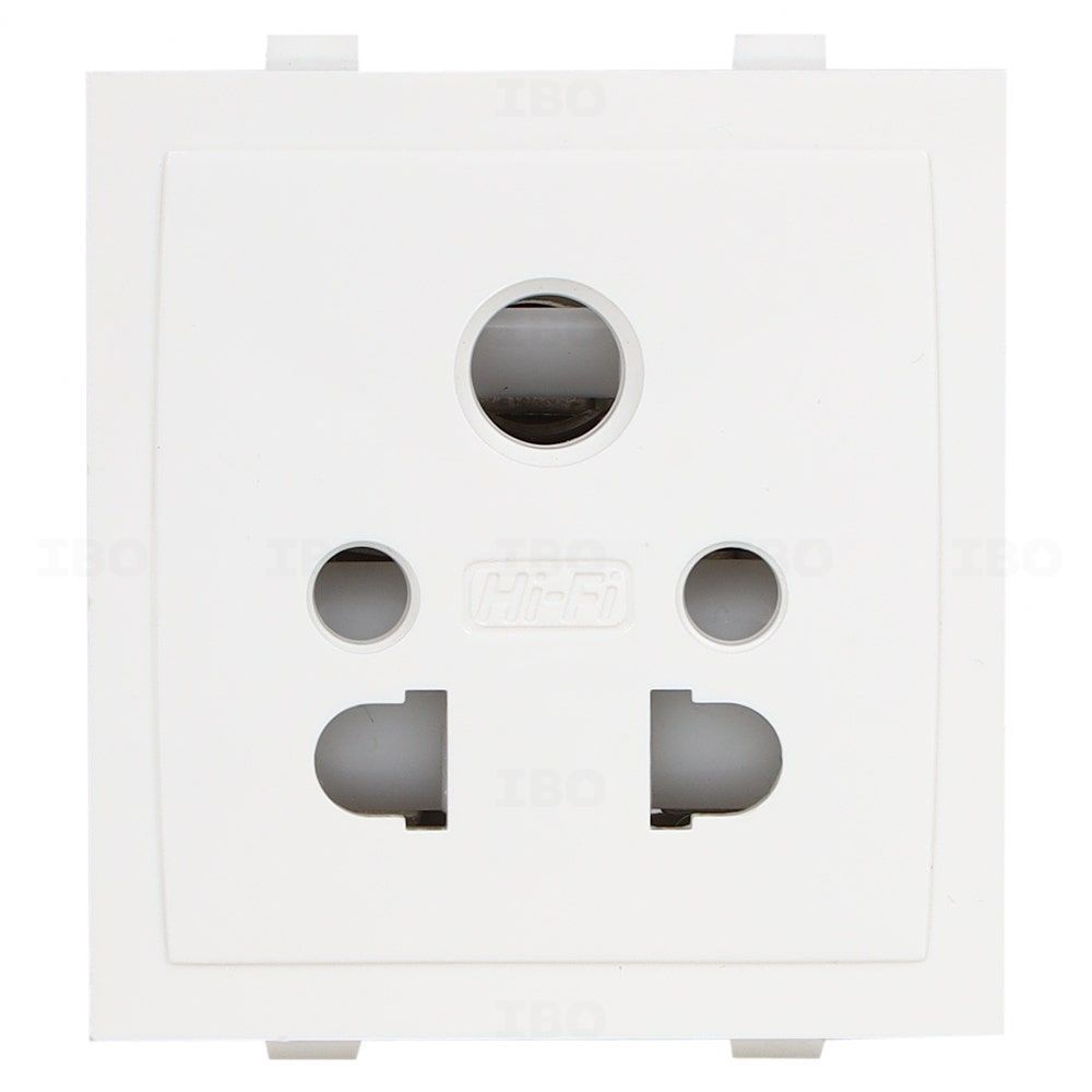 Hifi Hi-Class White 5 pin 10 A 2 Module Socket
