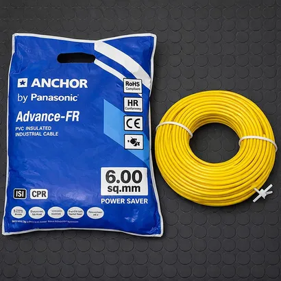 Anchor Advance FR 6 sq mm Yellow 180 m FR PVC Insulated Wire Anchor Advance FR 6 sq mm Yellow 180 m FR PVC Insulated Wire