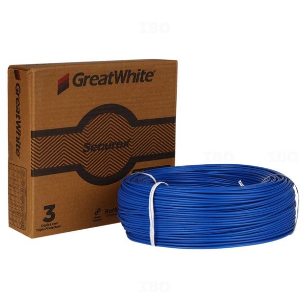 GreatWhite SecureX-FRFX 1 sq mm Blue 180 m PVC Insulated Wire GreatWhite SecureX-FRFX 1 sq mm Blue 180 m PVC Insulated Wire
