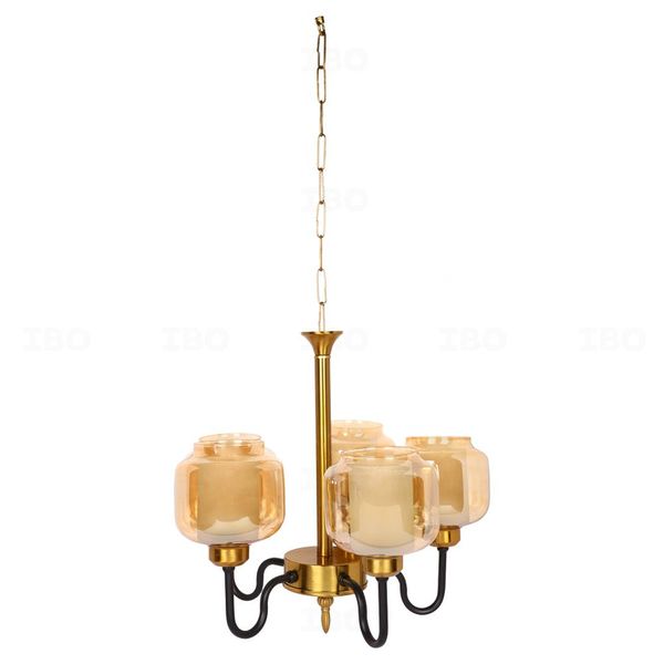 Lighting Palace Gold Dual Glass & Metal Pendant Light