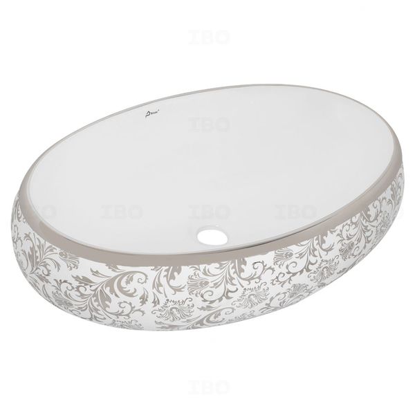 Brizzio 600 mm x400 mm x 145 mm White & Gold Table Top Basin Brizzio 600 mm x400 mm x 145 mm White & Gold Table Top Basin