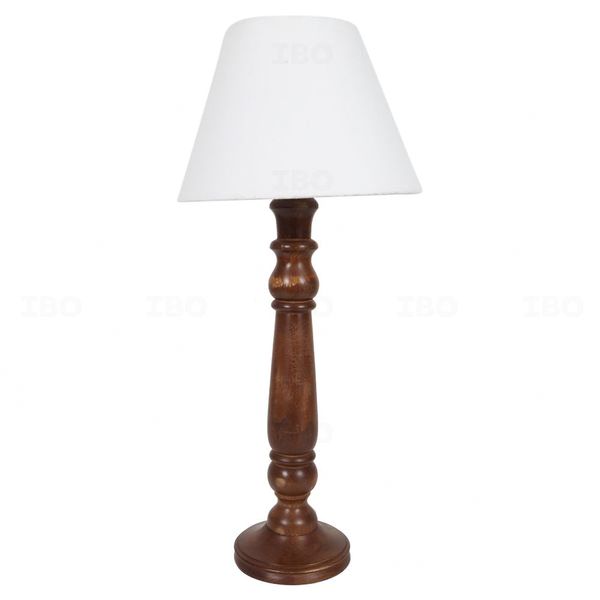 Dark Brown Base Wooden Lamp