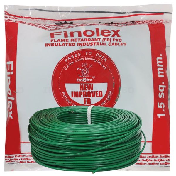 Finolex FR EW Project length 1.5 sq mm Green 180 m FR PVC Insulated Wire