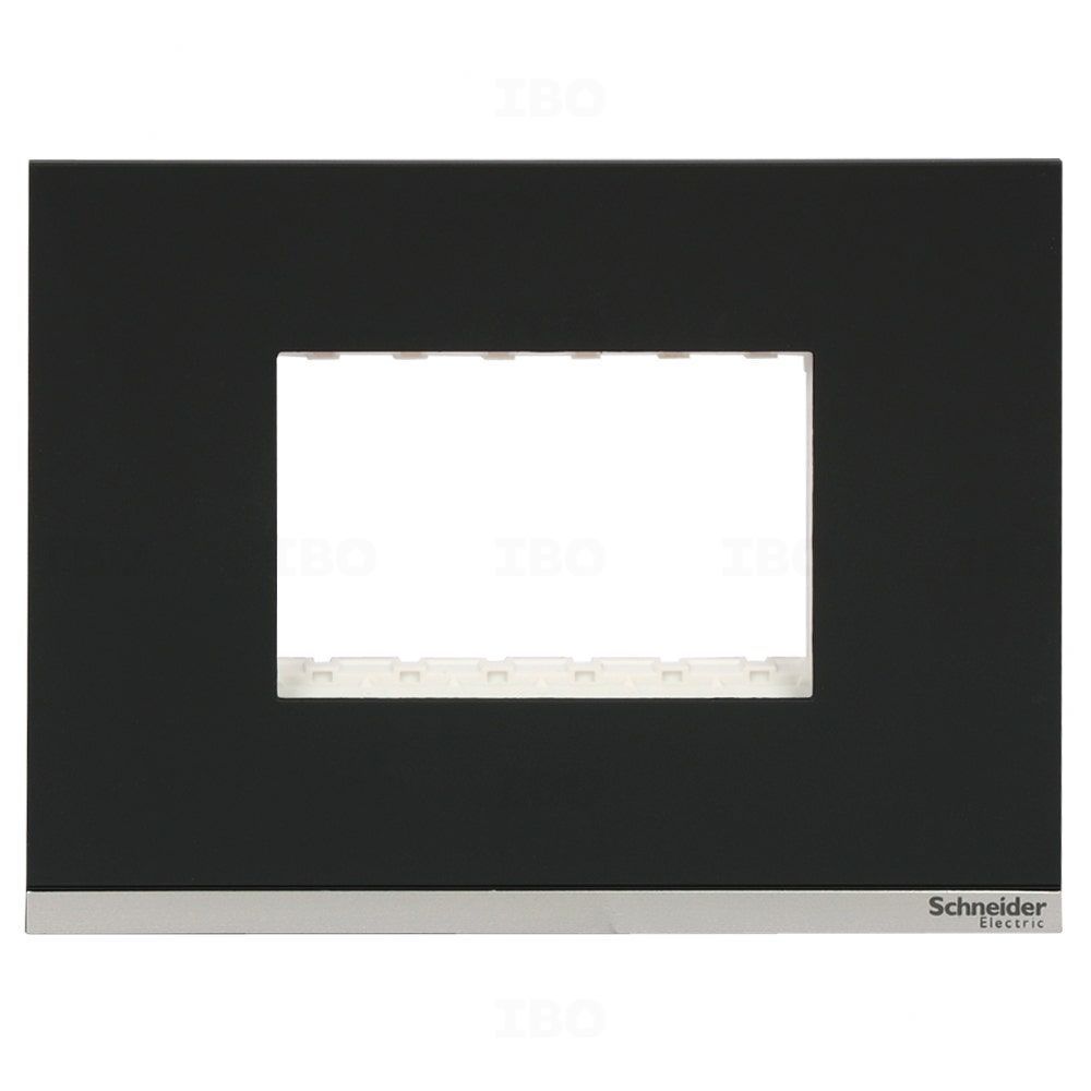 Schneider Unica Pure 3 Module Semi-Glossy Grey Switch Board Plate
