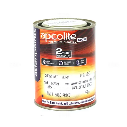 Asian Paints Apcolite Premium - Gloss 500 ml P.O. Red Enamel-Color Asian Paints Apcolite Premium - Gloss 500 ml P.O. Red Enamel-Color