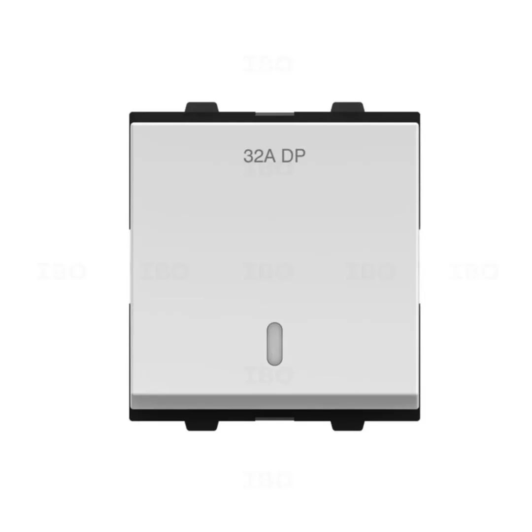 GM G-Nine Genia Glossy White 1 Way 32 A DP Modular Switch