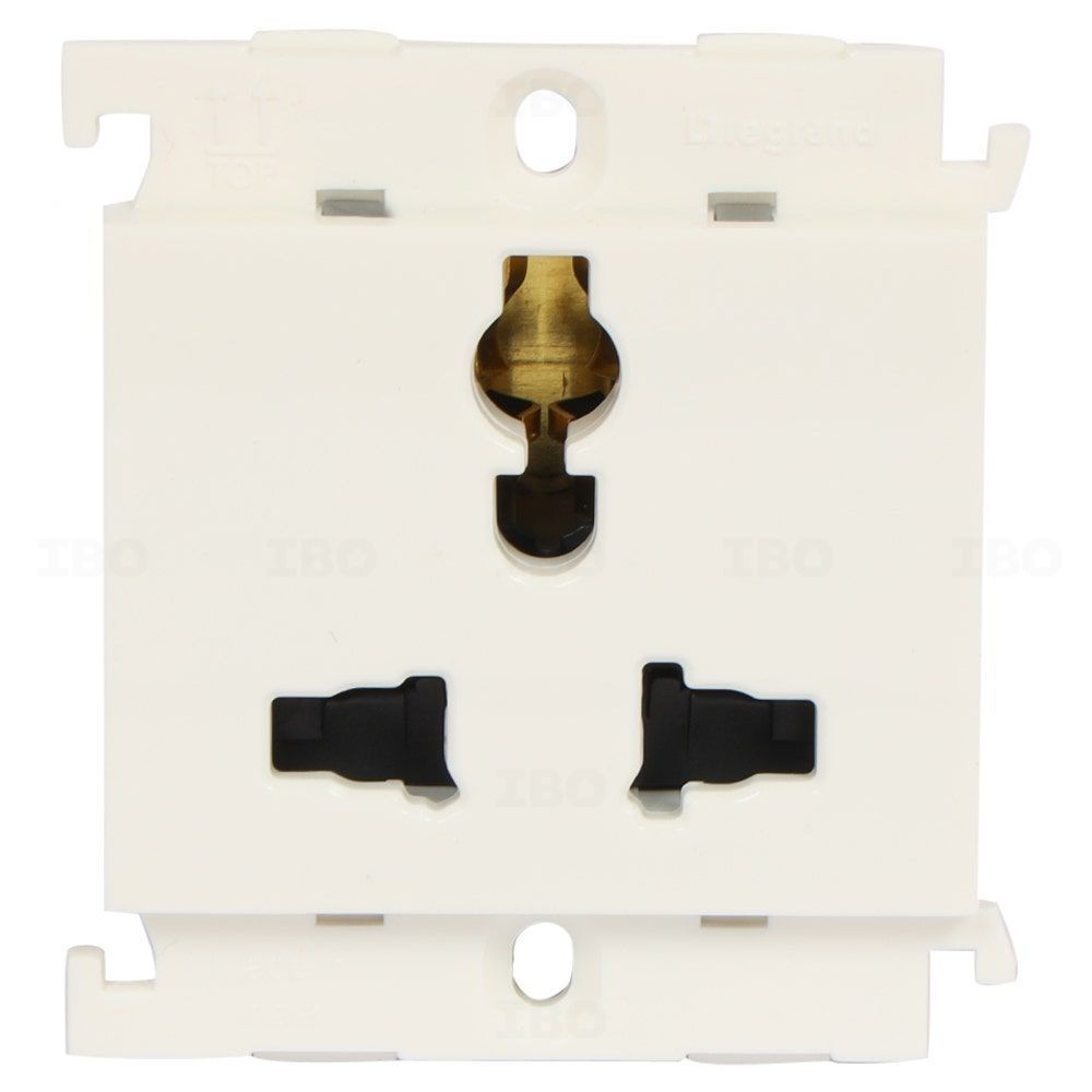 Legrand Mylinc White 3 pin 10 A 2 Module Socket