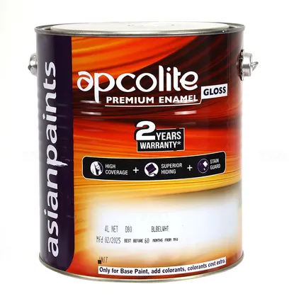 Asian Paints Apcolite Premium - Gloss 4 L Blue Bell White Enamel-Color Asian Paints Apcolite Premium - Gloss 4 L Blue Bell White Enamel-Color