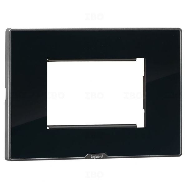 Legrand Myrius 3 Module Glossy Ice Black Switch Board Plate Legrand Myrius 3 Module Glossy Ice Black Switch Board Plate