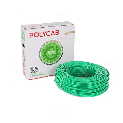 Polycab Maxima+ 1.5 sq mm Green 90 m FR PVC Insulated Wire Polycab Maxima+ 1.5 sq mm Green 90 m FR PVC Insulated Wire