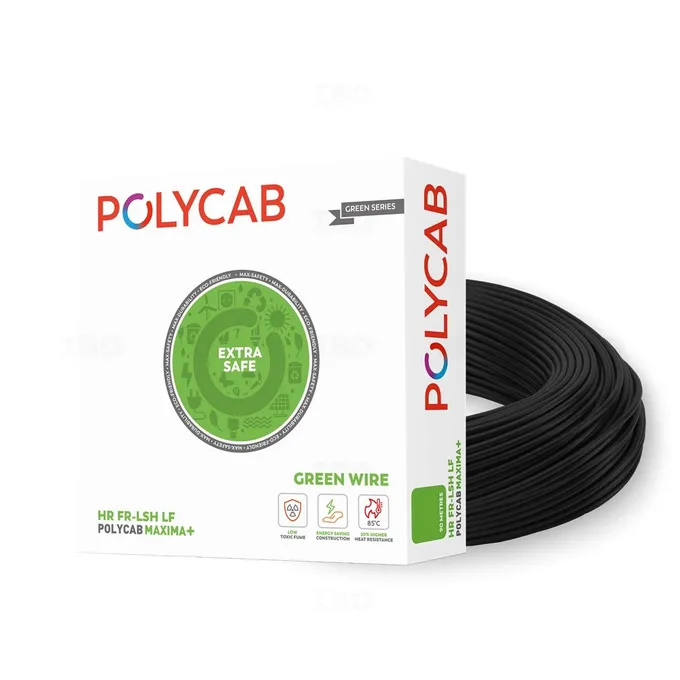 Polycab Maxima+ 6 sq mm Black 90 m FR PVC Insulated Wire
