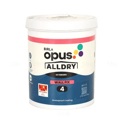 BIRLA opus WF4 AllDry WallFix 4 White 1 L Wall Waterproofing BIRLA opus WF4 AllDry WallFix 4 White 1 L Wall Waterproofing