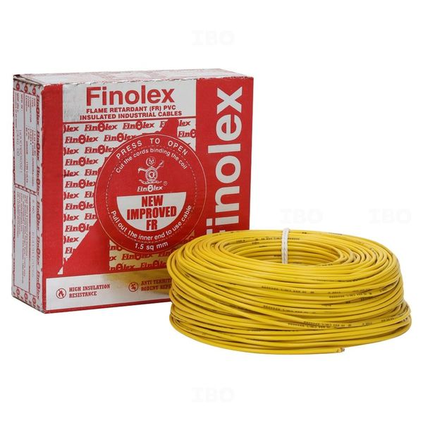 Finolex Silver 1.5 sq mm Yellow 90 m FR PVC Insulated Wire