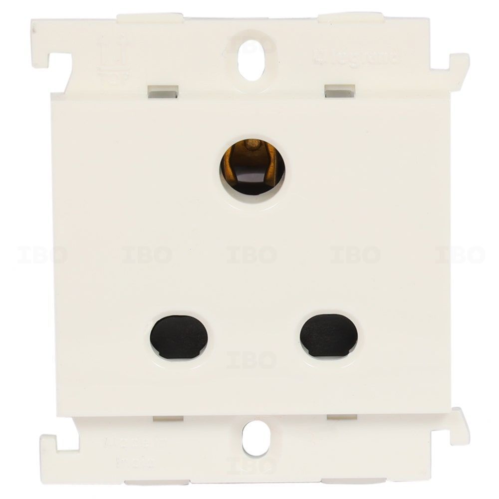 Legrand Mylinc White 3 pin 6 A 2 Module Socket