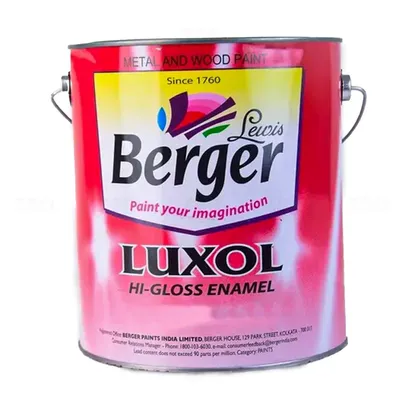 Berger Paints LUXOL HI GLOSS 4 L Raw Silk Enamel-Color Berger Paints LUXOL HI GLOSS 4 L Raw Silk Enamel-Color