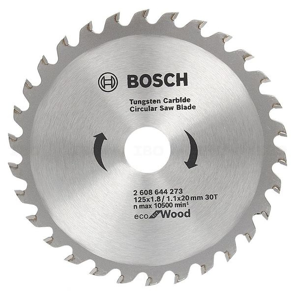 Bosch 2608644673 Eco Series 125x1.8/1.1x20mm 30Teeth 25Pcs Circular Saw Blade