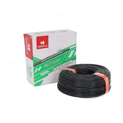 Havells Lifeguard 2.5 sq mm Black 180 m FR-LSH PVC Insulated Wire Havells Lifeguard 2.5 sq mm Black 180 m FR-LSH PVC Insulated Wire