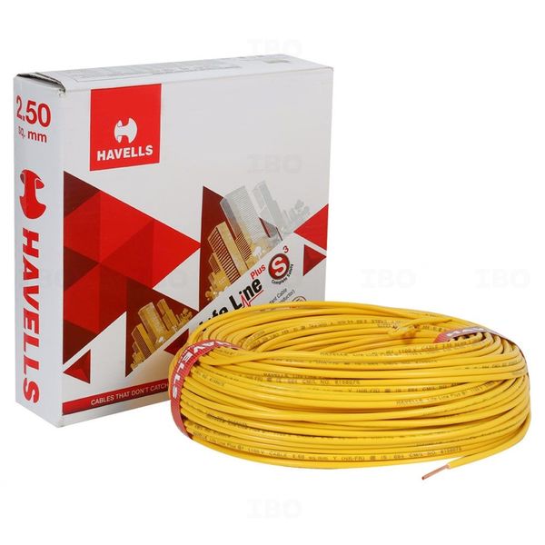 Havells Life Line 2.5 sq mm Yellow 90 m PVC Insulated Wire