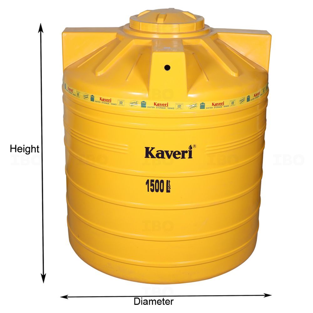 Buy Kaveri 3 Layer Yellow 1500 L Overhead Tank on IBO.com  Store @ Best  Price. Genuine Products | Quick Delivery | Pay on Delivery