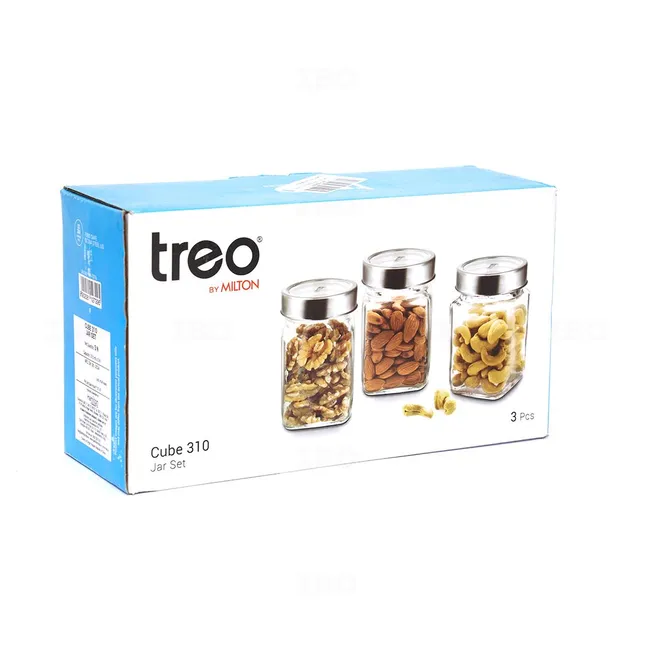 treo_by_milton 310 ml Glass Cube Jar (PO3)