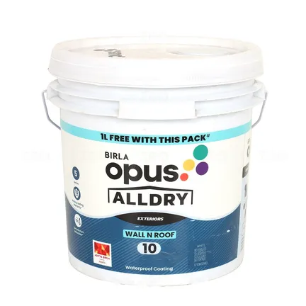 BIRLA opus WF10 AllDry WallnRoof 10 White 10 L Wall Waterproofing BIRLA opus WF10 AllDry WallnRoof 10 White 10 L Wall Waterproofing