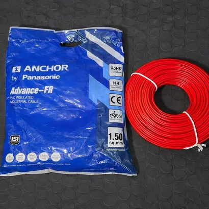 Anchor Advance FR 1.5 sq mm Red 180 m FR PVC Insulated Wire Anchor Advance FR 1.5 sq mm Red 180 m FR PVC Insulated Wire