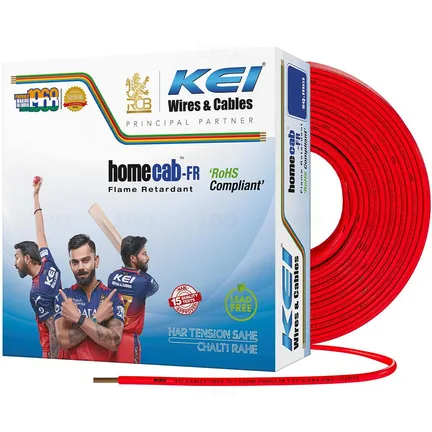 KEI Homecab- FR 2.5 sq mm Red 90 m FR PVC Insulated Wire KEI Homecab- FR 2.5 sq mm Red 90 m FR PVC Insulated Wire