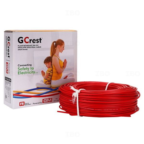 GM GCREST 2.5 sq mm Red 90 m PVC Insulated Wire