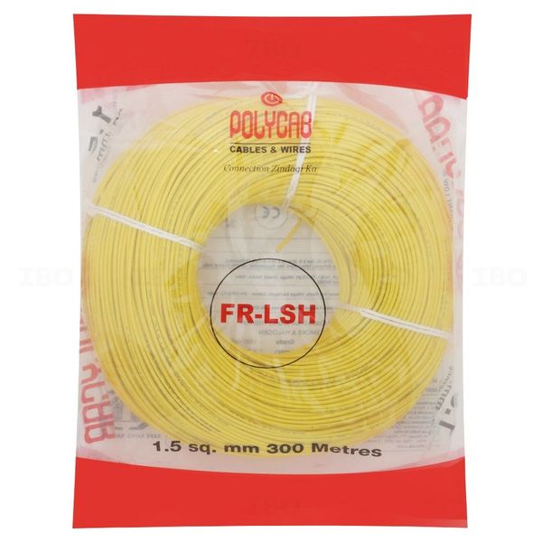 Polycab FRLS-H 1.5 sq mm Yellow 300 m PVC Insulated Wire