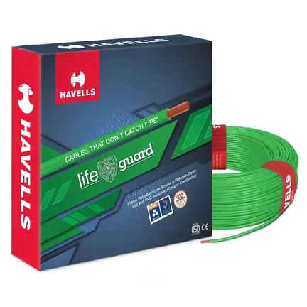 Havells Lifeguard 1 sq mm Green 180 m FR-LSH PVC Insulated Wire Havells Lifeguard 1 sq mm Green 180 m FR-LSH PVC Insulated Wire