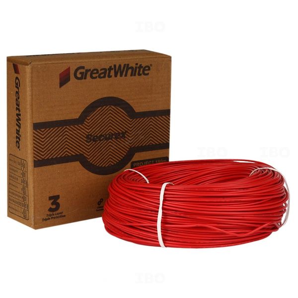 GreatWhite SecureX-FRFX 1.5 sq mm Red 180 m PVC Insulated Wire GreatWhite SecureX-FRFX 1.5 sq mm Red 180 m PVC Insulated Wire