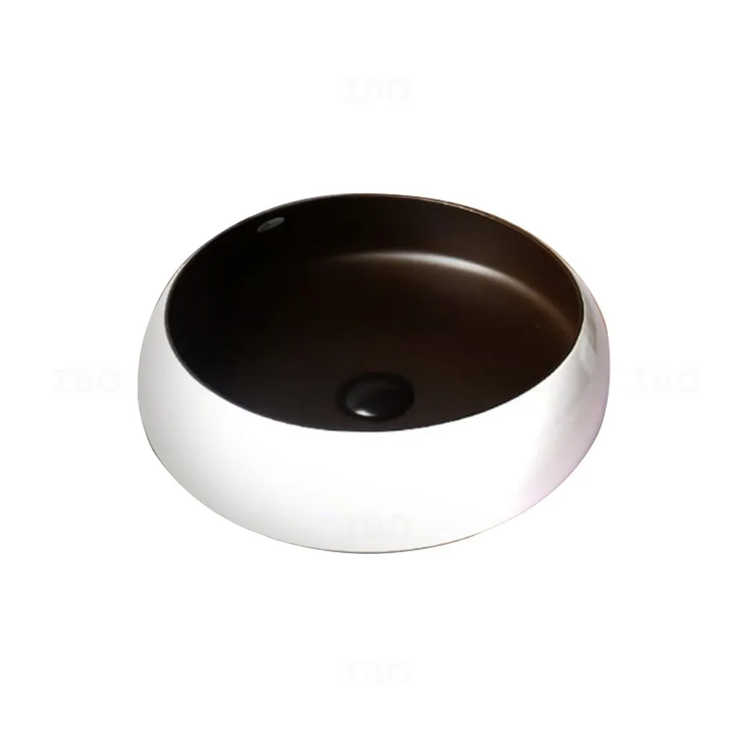 Brizzio 430 mm x 430 mm x 135 mm Black and White Table Top Basin