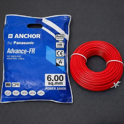 Anchor Advance FR 6 sq mm Red 180 m FR PVC Insulated Wire Anchor Advance FR 6 sq mm Red 180 m FR PVC Insulated Wire