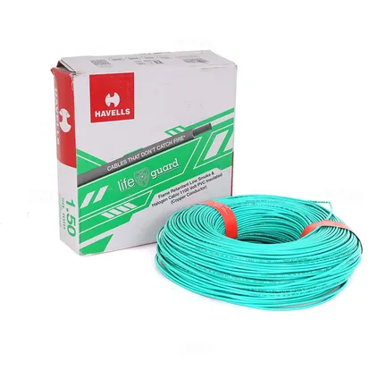 Havells Lifeguard 1.5 sq mm Green 180 m FR-LSH PVC Insulated Wire Havells Lifeguard 1.5 sq mm Green 180 m FR-LSH PVC Insulated Wire