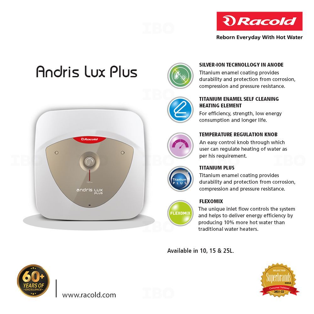 Buy Racold Andris 5 Star 15 L Vertical Storage Geyser on IBO.com u0026 Store @  Best Price. Genuine Products | Quick Delivery | Pay on Delivery
