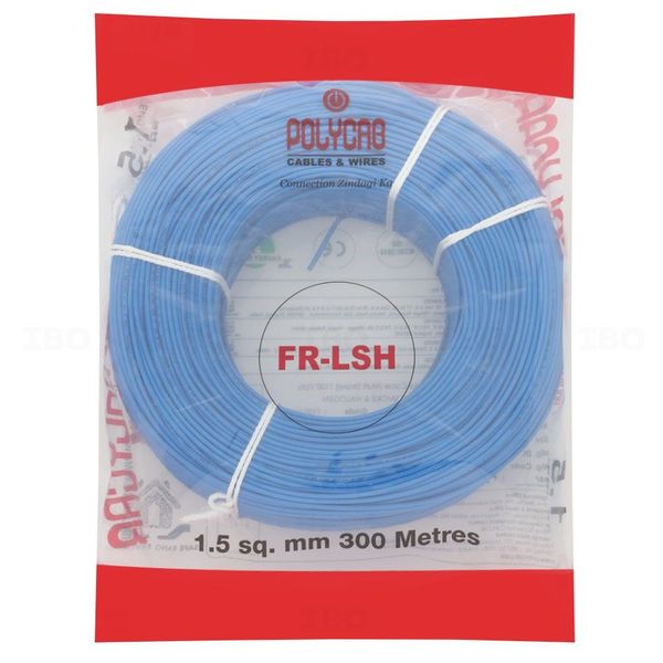 Polycab FRLS-H 1.5 sq mm Blue 300 m PVC Insulated Wire Polycab FRLS-H 1.5 sq mm Blue 300 m PVC Insulated Wire