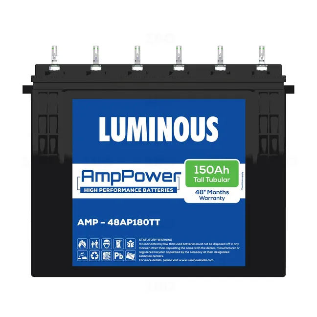 Luminous AmpPower 12V 150Ah AMP-48AP180TT FNSD Tall Tubular Battery Luminous AmpPower 12V 150Ah AMP-48AP180TT FNSD Tall Tubular Battery