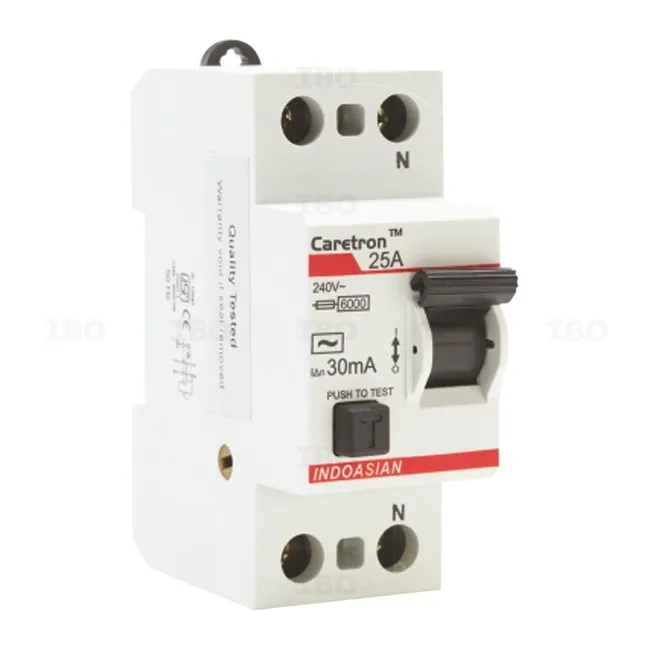 Indoasian Caretron 2 Pole 25 A 100 mA RCCB